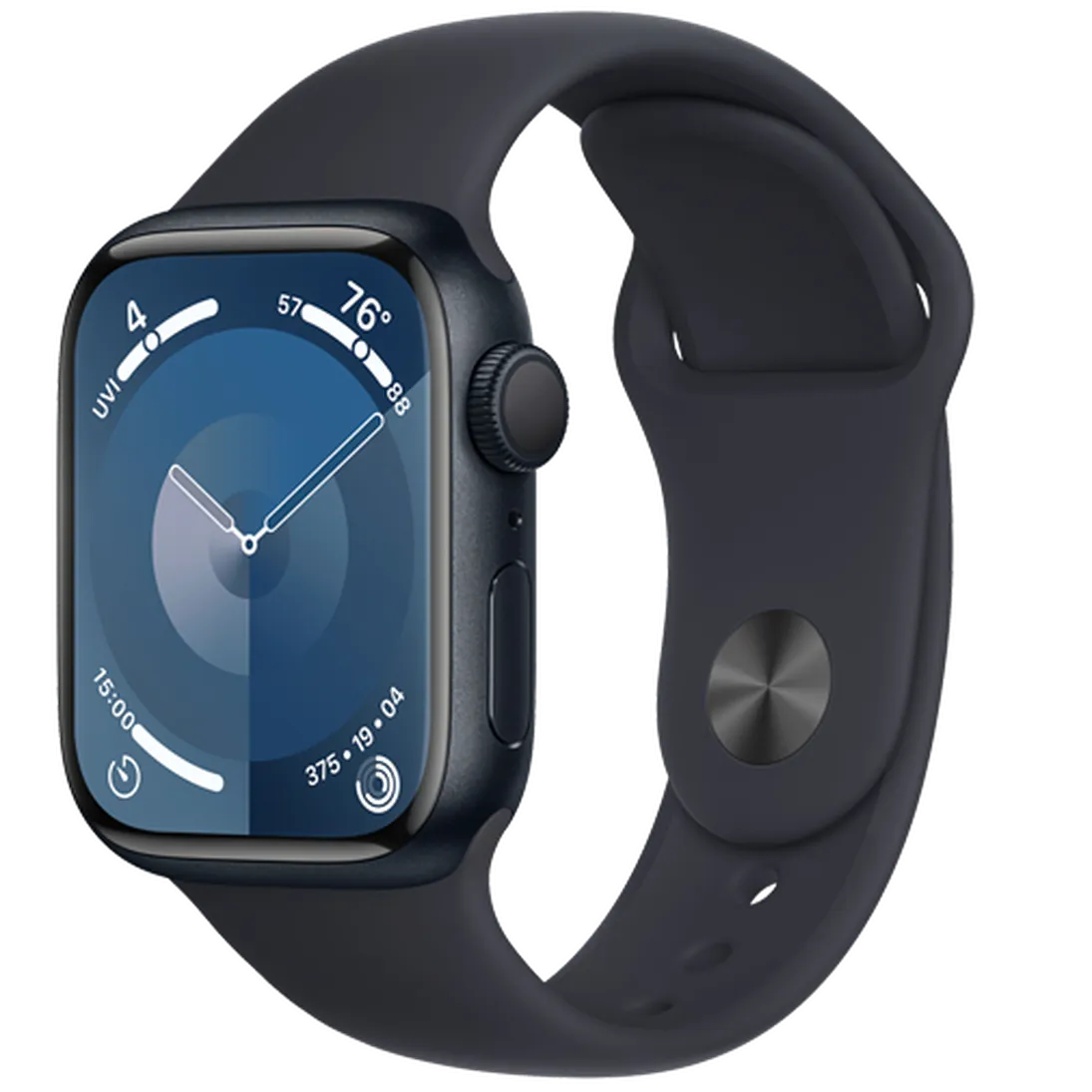 Apple Watch Series 9 45mm Nero (Cinturino Silicone Nero)