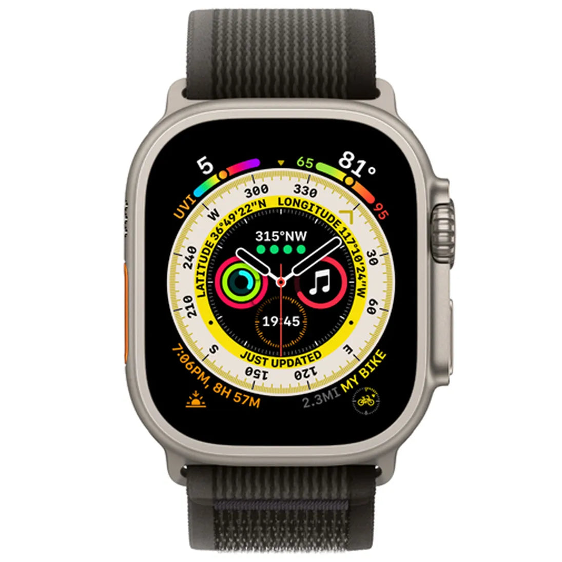 Apple Watch Ultra Nero/Grigio Cinturino Tessile Medium/Large