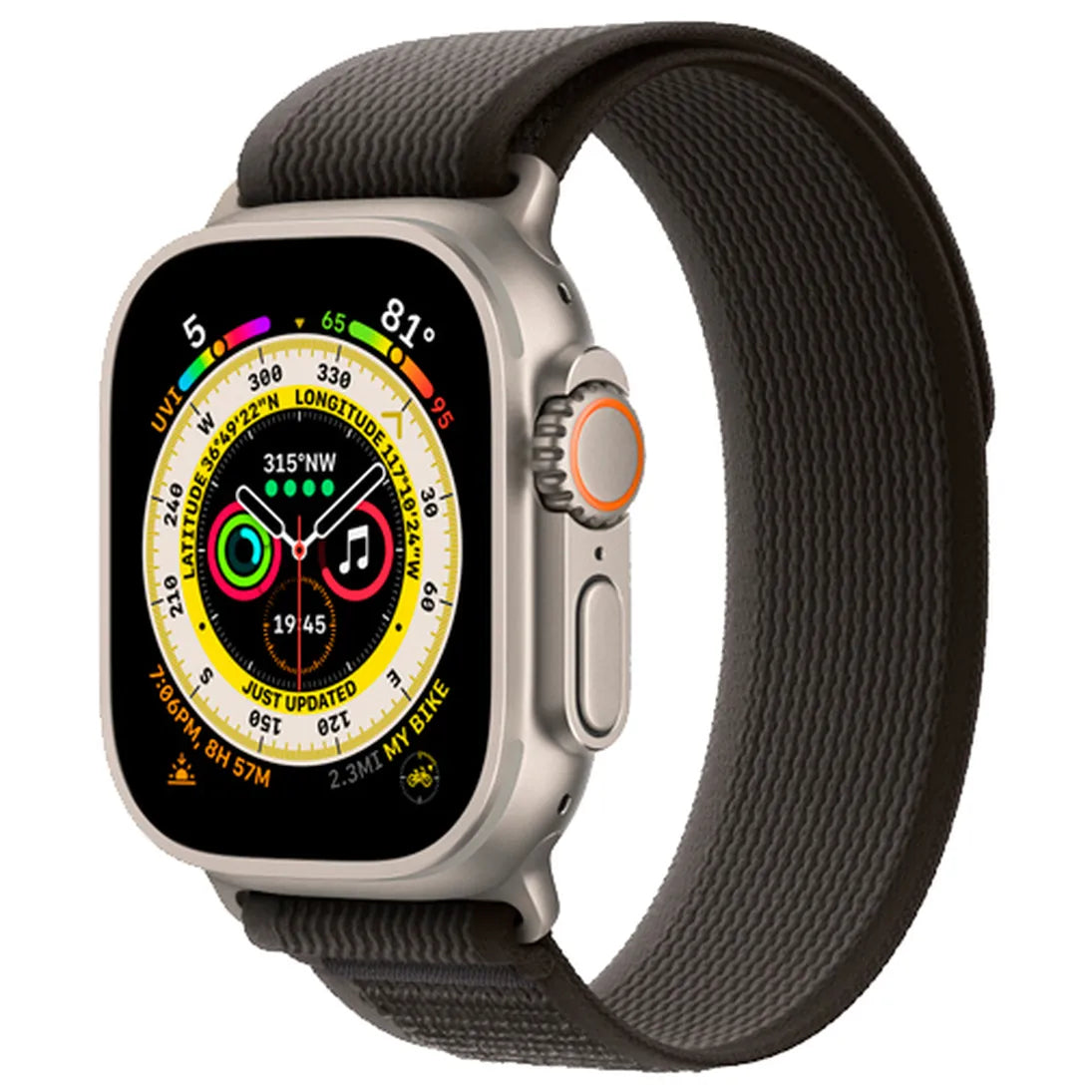 Apple Watch Ultra Nero/Grigio Cinturino Tessile Medium/Large